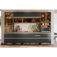 Balcão De Cozinha P- Pia Proença C- 1 Porta E 4 Gavetas S- Tampo 120cm Nogueira-carbono Prime Tx - Demóbile - 9