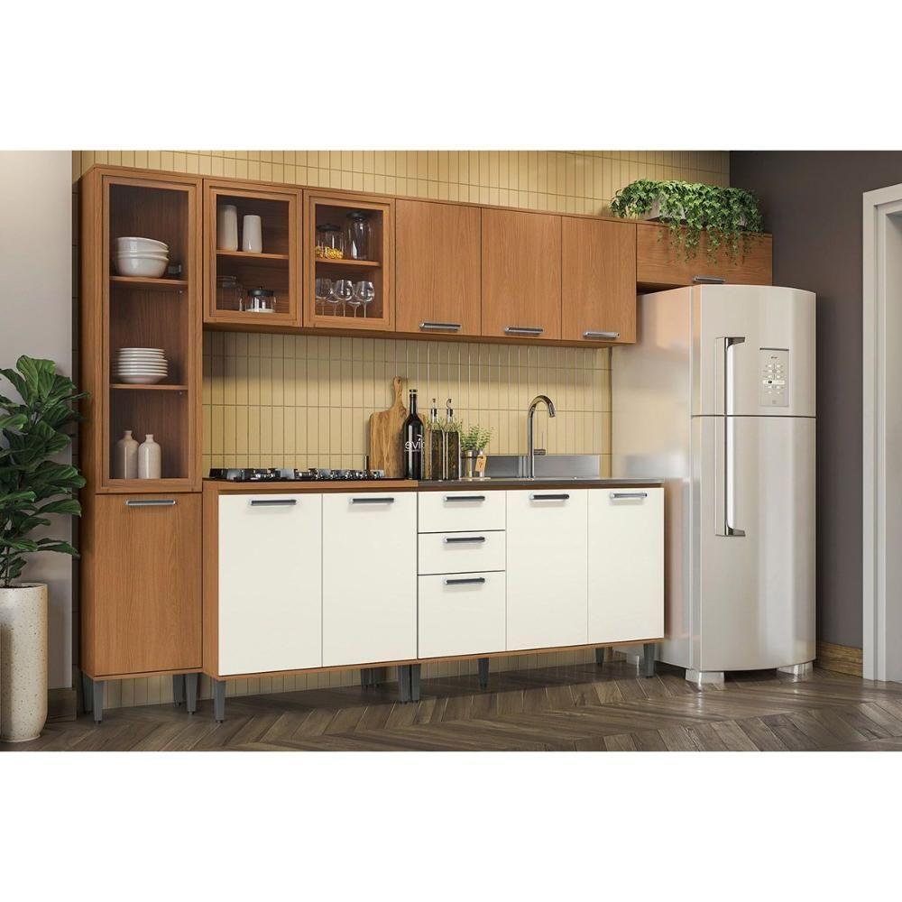 Balcão De Cozinha Linna T721 C- 2 Portas S- Tampo 80cm Canela-off White - Kappesberg - 6