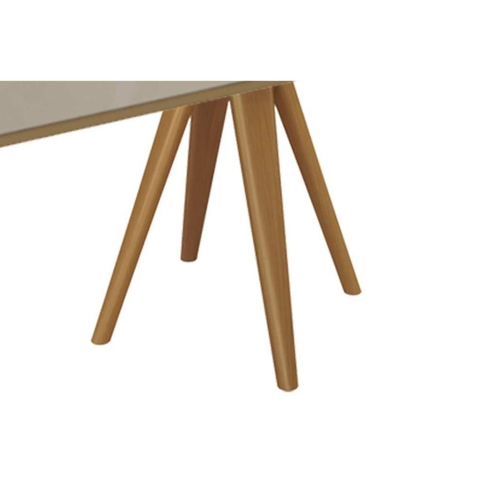 Mesa De Sala Jantar Duna Madeira Maciça C- Tampo Madeirado C- Vidro 200x100cm Carvalho-preto Fosco - Kappesberg - 6