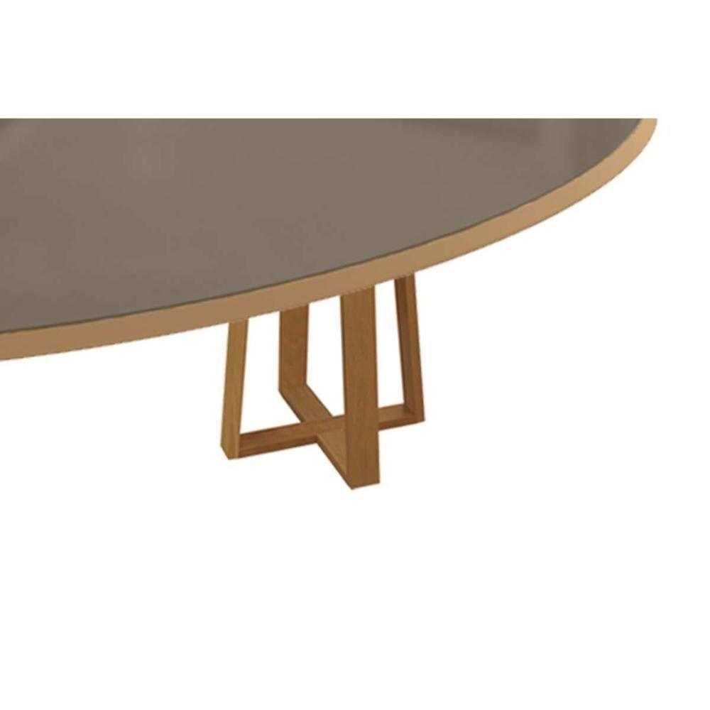 Mesa De Sala Jantar Elma Madeira Maciça C- Tampo Madeirado C- Vidro 180x105cm Carvalho-off White - Kappesberg - 6