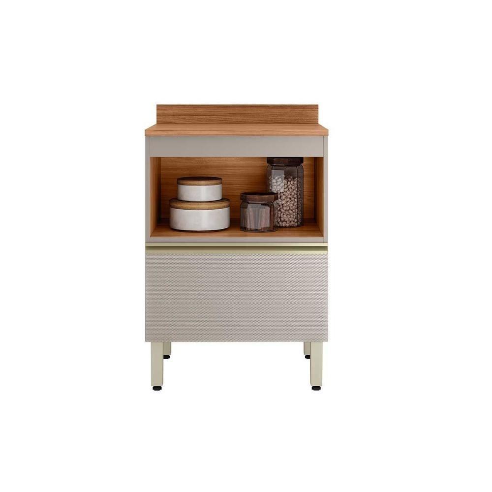 Balcão De Cozinha C- Tampo Proença C- 1 Porta E 1 Gaveta 60cm Nogueira Touch-nude Prime - Demóbile - 2