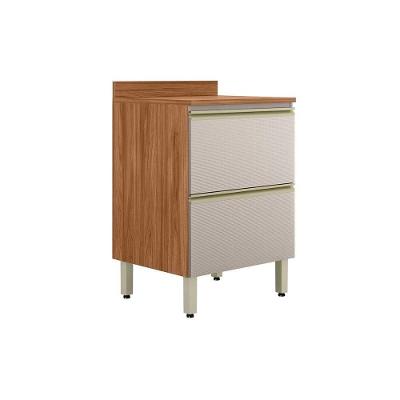 Balcão De Cozinha C- Tampo Proença C- 1 Porta E 1 Gaveta 60cm Nogueira Touch-nude Prime - Demóbile