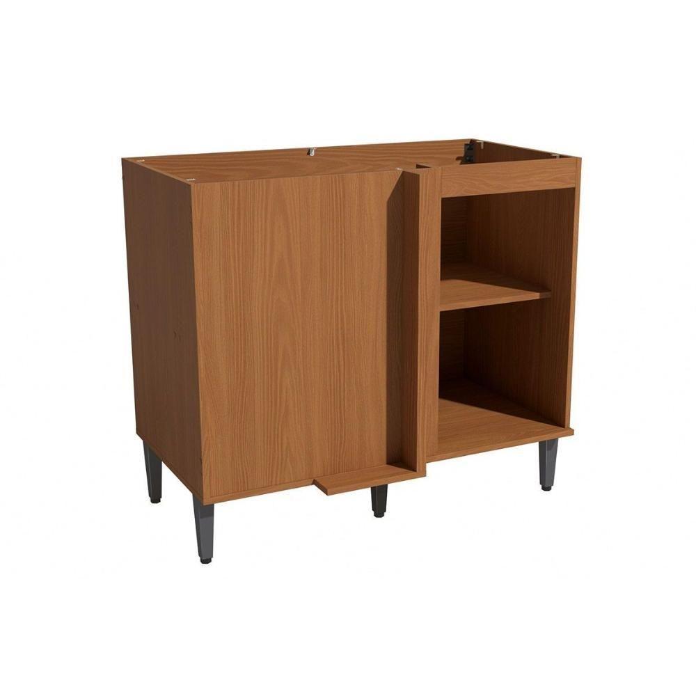 Balcão De Cozinha Canto Reto Linna T723 C- 1 Porta S- Tampo 98cm Canela-grafite - Kappesberg - 4