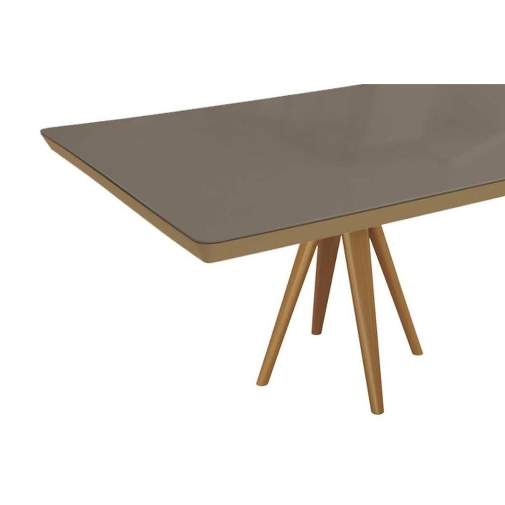 Mesa De Sala Jantar Duna Madeira Maciça C- Tampo Madeirado C- Vidro 200x100cm Carvalho-preto Fosco - Kappesberg - 5