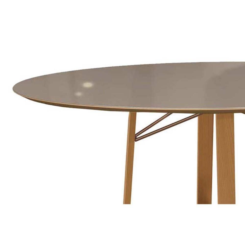 Mesa De Sala Jantar Elma Premium Madeira Maciça C- Tampo Madeirado C- Vidro 180x105cm Carvalho-off White - Kappesberg - 5