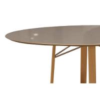 Mesa De Sala Jantar Elma Premium Madeira Maciça C- Tampo Madeirado C- Vidro 180x105cm Carvalho-off White - Kappesberg - 5