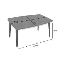 Mesa De Sala Jantar Mira Madeira Maciça C- Tampo Madeirado C- Vidro 170x90cm Carvalho-preto Fosco - Kappesberg - 2