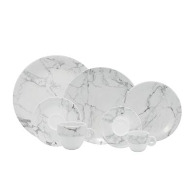 Jogo De Jantar 42 Peças Chá Marmore Porcelana Schmidt