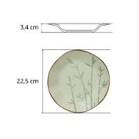 Conjunto 2 Pratos Fundos 22,5 Cm Ryo Bambu Porcelana Oxford