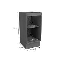 Balcão De Cozinha Vibra T622 C- 1 Porta S- Tampo 40cm Canela Lacca - Kappesberg - 2