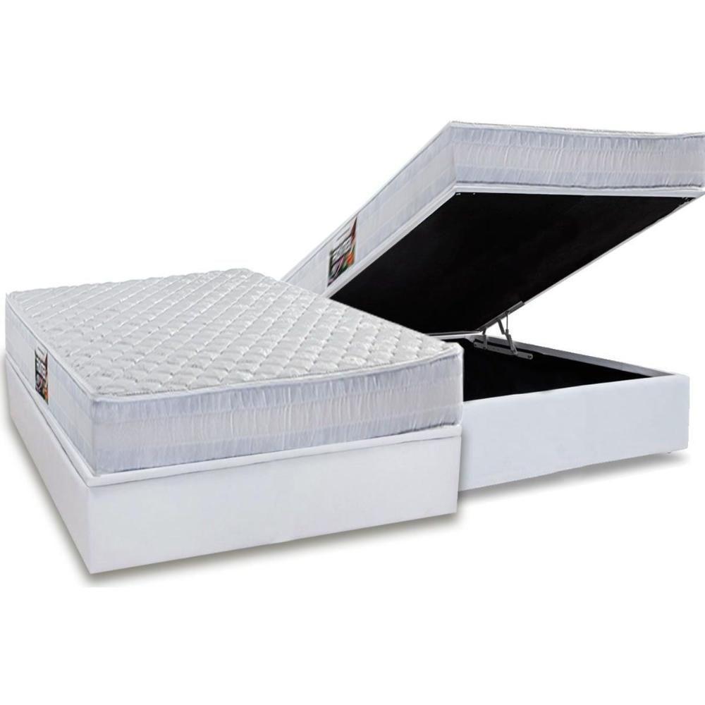 Cama Box Baú Casal: Colchão Anatômico Herval Ag65 Frontier + Base Crc Linhão White (138x188) - 1