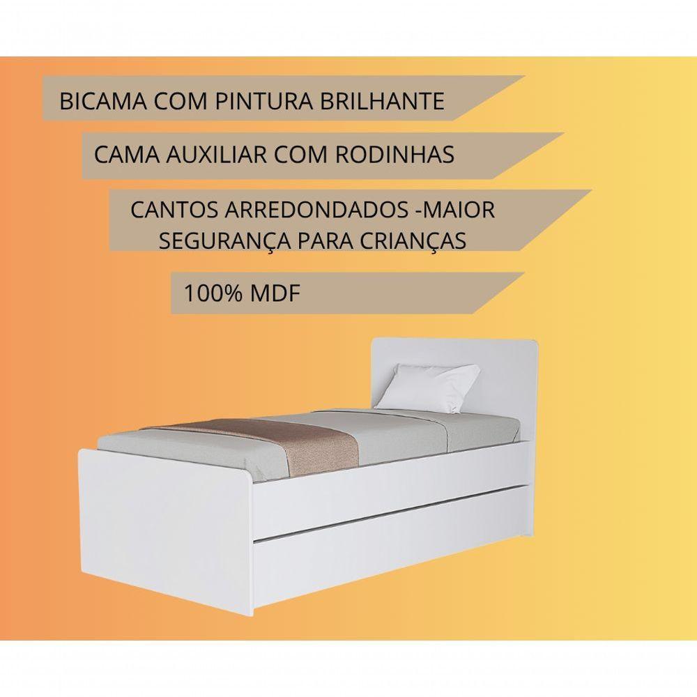 Bicama Solteiro Com Cama Auxiliar Segura Para Quarto Pequeno - 3