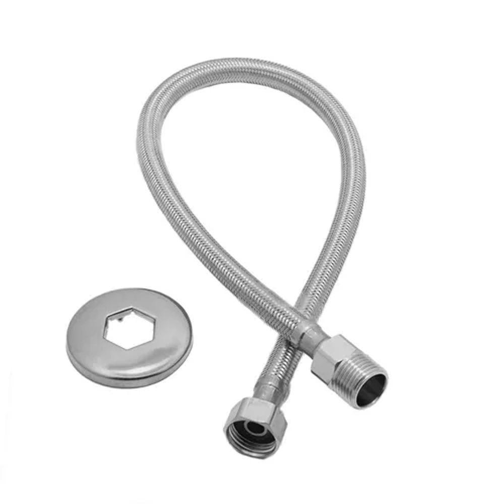 Engate Mangueira Flexível Metal Cromado 60cm Bognar - 1