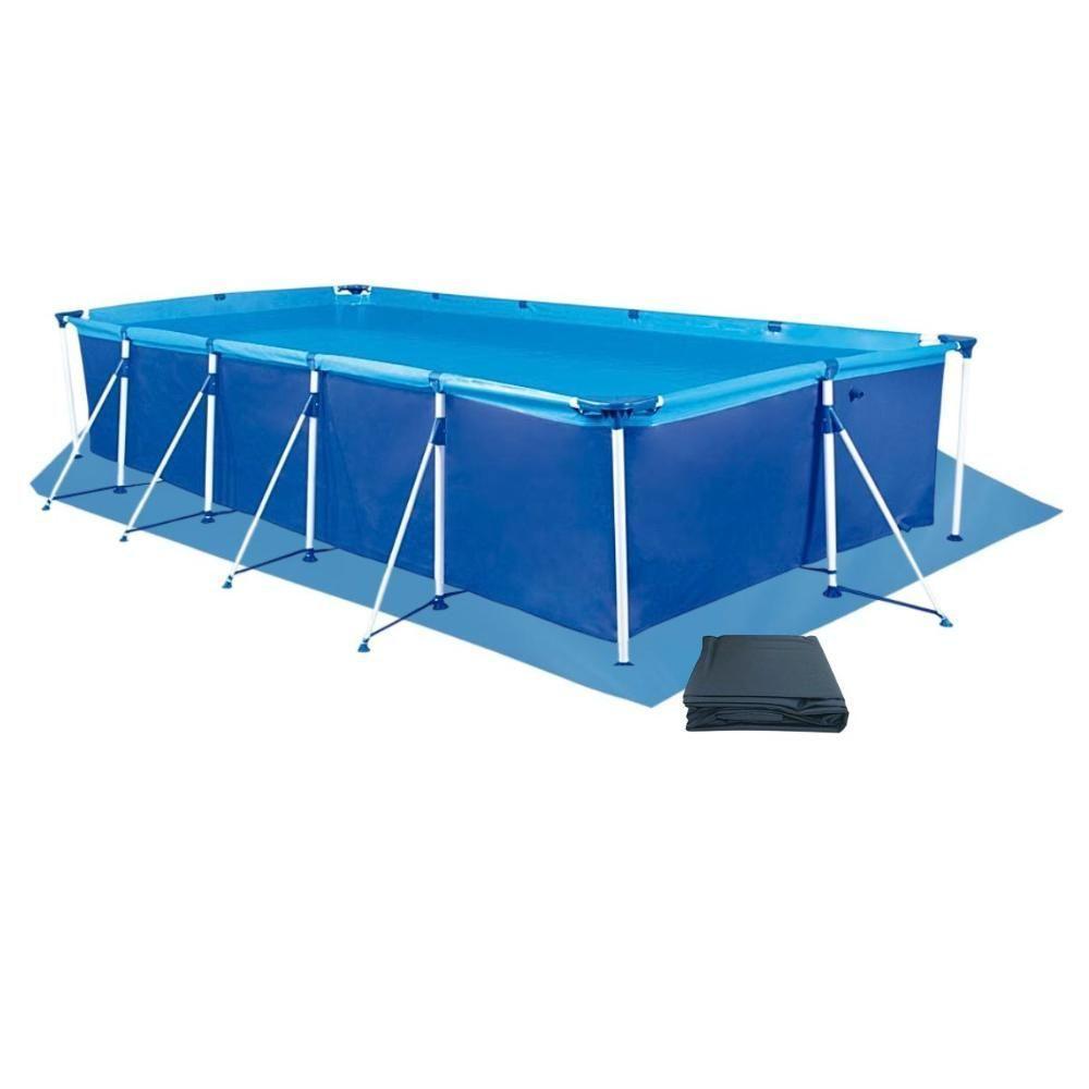 Piscina Retangular 7600 Litros Estruturada Premium Capa E Forro Mor - 1