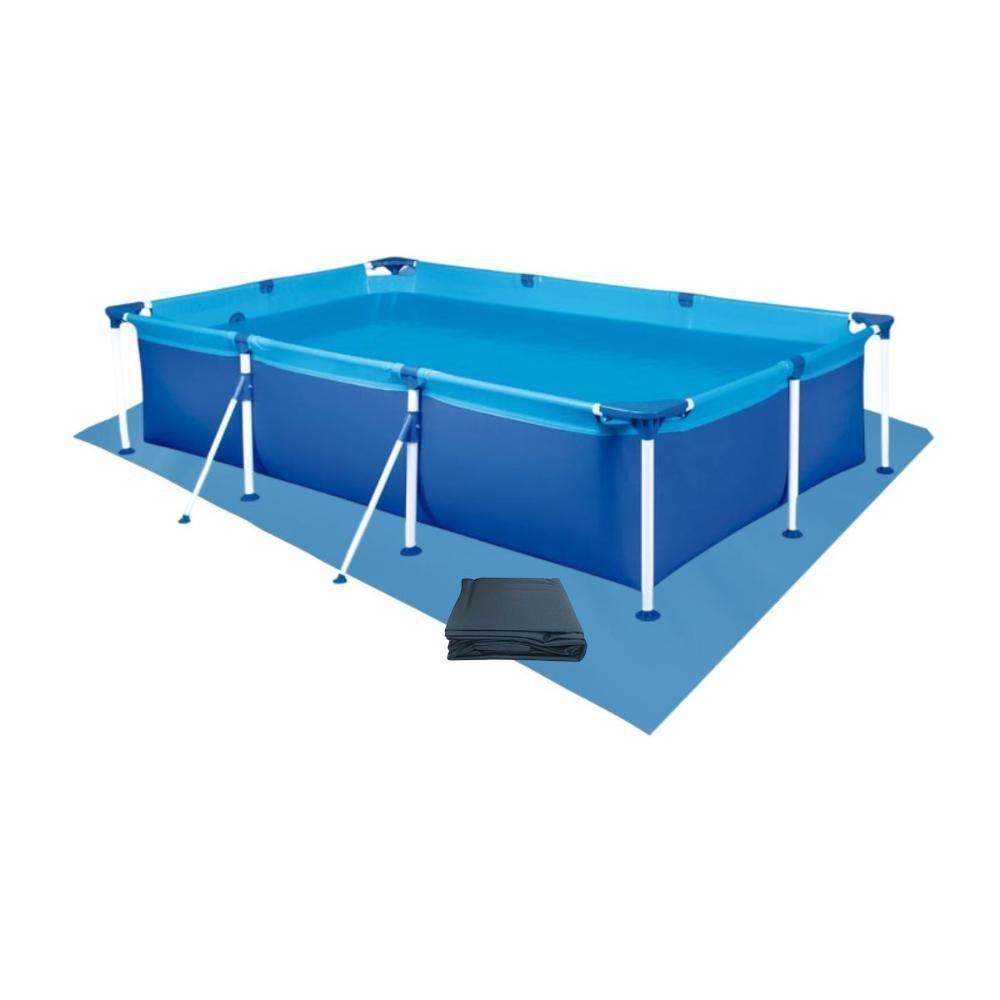 Piscina Retangular 2500 Litros Estruturada Premium Capa E Forro Mor - 1