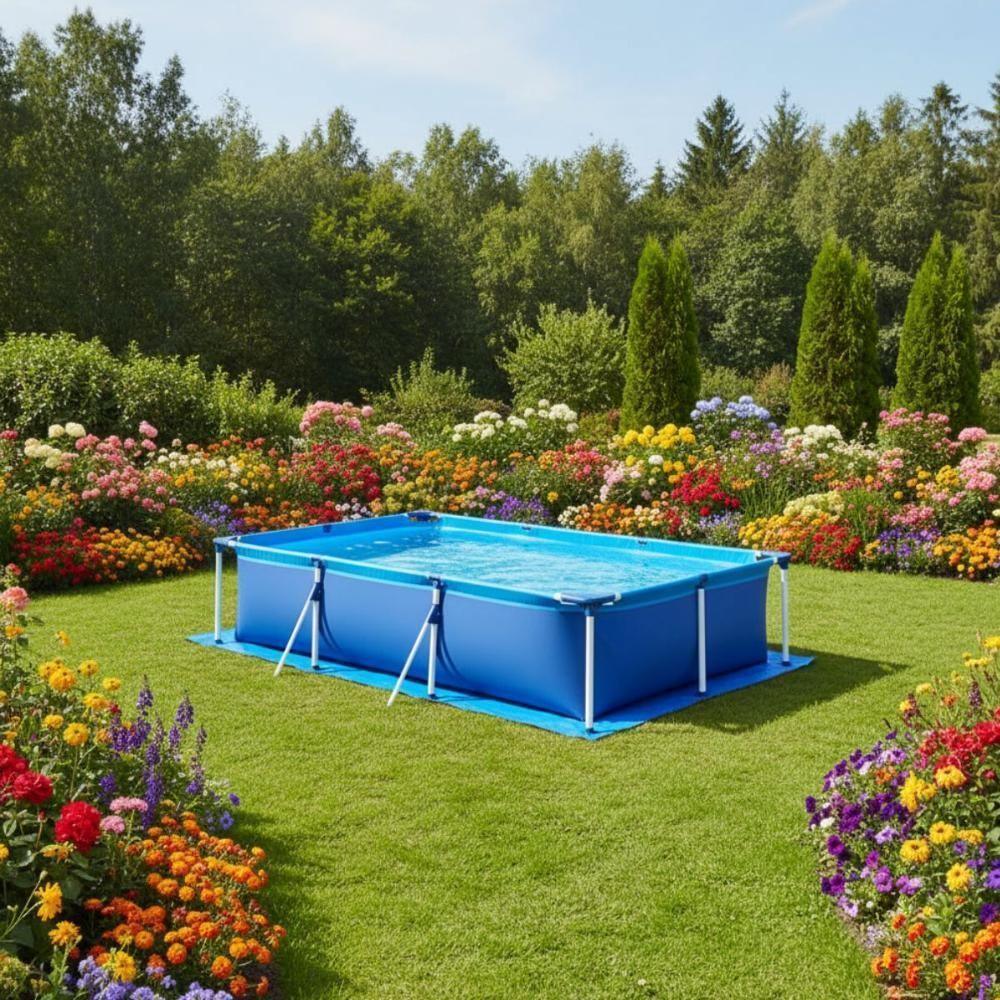 Piscina Retangular 2500 Litros Estruturada Premium Capa E Forro Mor - 7