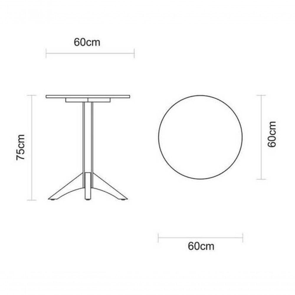 Mesa De Madeira Tramontina London Redonda Em Tauarí Amêndoa 2 Lugares 60cm - 3