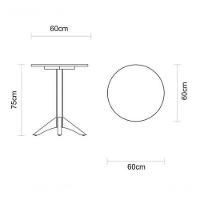 Mesa De Madeira Tramontina London Redonda Em Tauarí Amêndoa 2 Lugares 60cm - 3