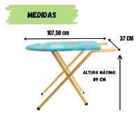 Mesa Tábua De Passar Roupas Madeira Tecido Estamp Sem Tomada - 3