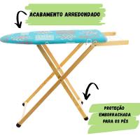 Mesa Tábua De Passar Roupas Madeira Tecido Estamp Com Tomada - 2