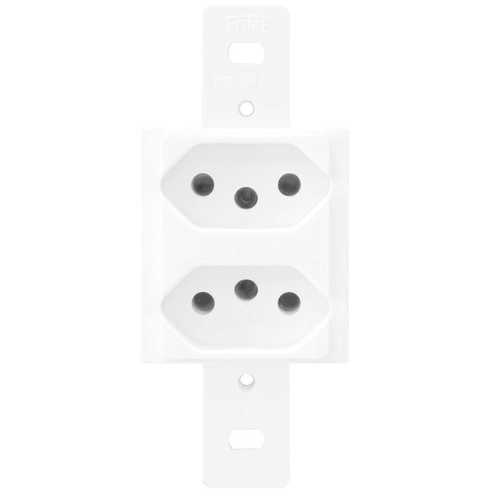 Modulo 2 Tomadas 2p+t 20a 250 Volts Blanc - 1338 - Fame 2 Tomadas 20a S-placa Blanc 1338 Fame - 1