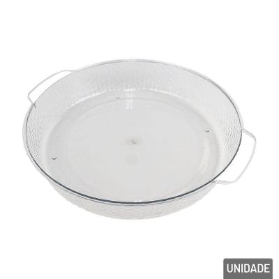 Bandeja De Plástico 29x26cm Redonda Decorativa - Tudo Em Caixa