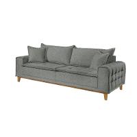 Sofá Fixo Orfeu 2 Lugares Luxo 1,60m Castellar Móbile Linho Cinza - 1