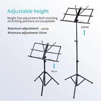 Suporte Partitura Tripé Pedestal Estante Notebook Tablet Retrátil Ajustável Maestro Orquestra Ensaio Batuta Com Capa Profissional - 7