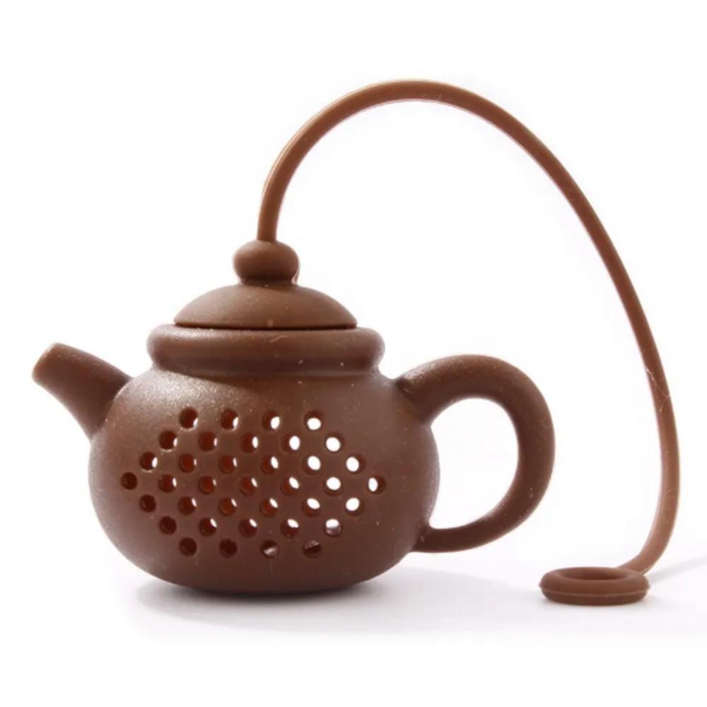 Infusor De Chá Mini Formato De Bule Peneira Filtro De Silicone Cesto Coador Premium - 1