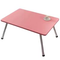 Mesa Notebook Rosa Suporte Dobrável Multiuso Bandeja Apoio Home Office Cama Sofá Estudos Articulada Portátil Base Em Madeira - 3
