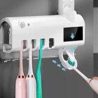 Suporte Escova De Dente Com Esterilizador Dispenser Automático Pasta Higienizador Uv - 3