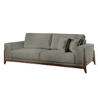 Sofá Fixo Magnus 3 Lugares Luxo 1,90m Castellar Móbile Linho Cinza - 1