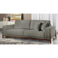 Sofá Fixo Magnus 3 Lugares Luxo 1,90m Castellar Móbile Linho Cinza - 4