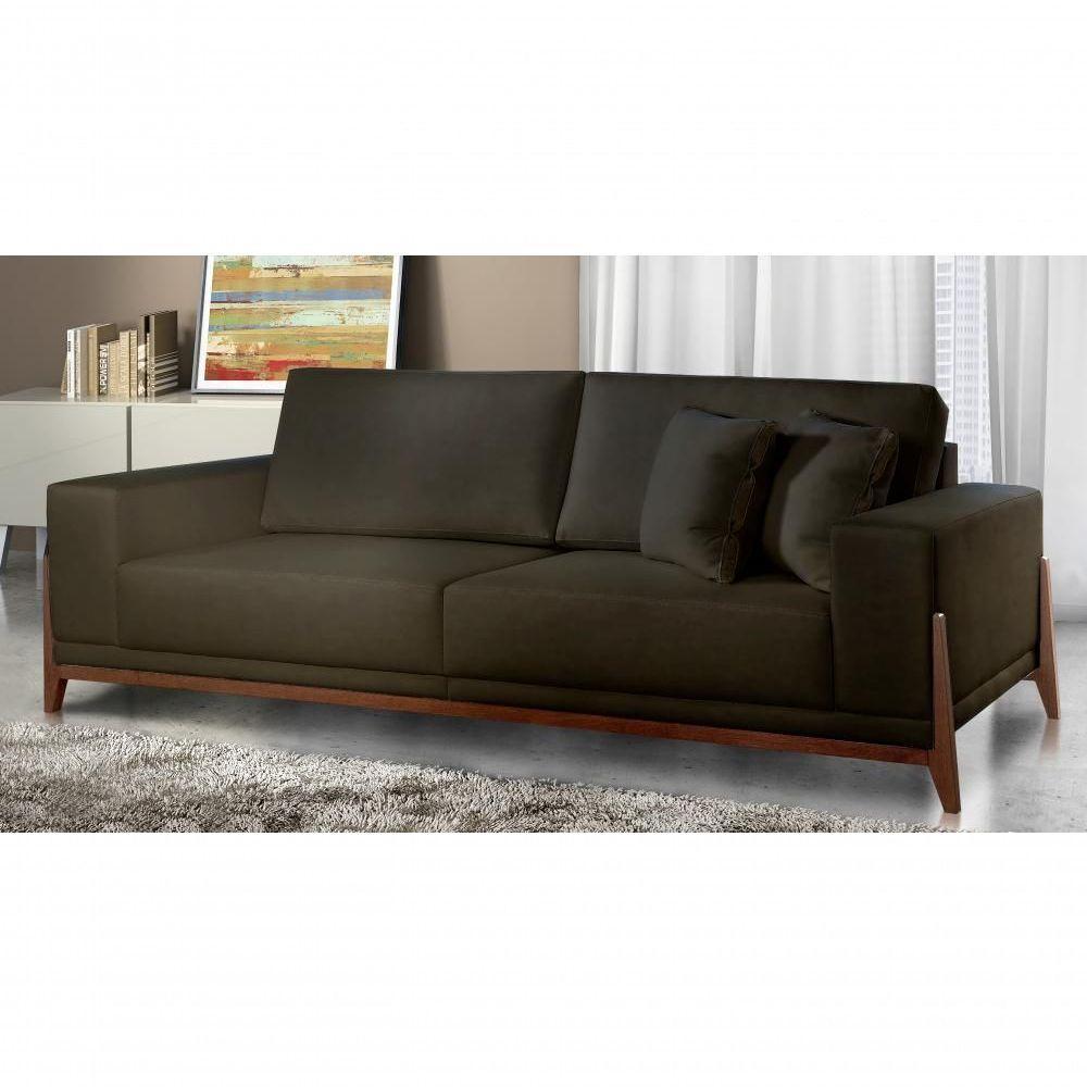 Sofá Fixo Magnus 4 Lugares Luxo 2,30m Castellar Móbile Veludo Chumbo - 4