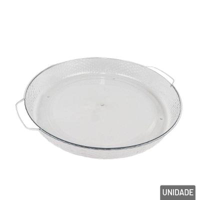 Bandeja De Plástico 38x35cm Redonda Decorativa - Tudo Em Caixa