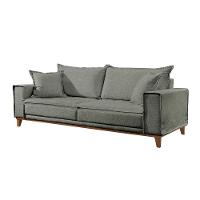 Sofá Fixo Aquiles 3 Lugares Luxo 1,80m Castellar Móbile Linho Cinza - 1