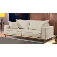 Sofá Fixo Aquiles 3 Lugares Luxo 1,80m Castellar Móbile Linho Bege Claro - 4