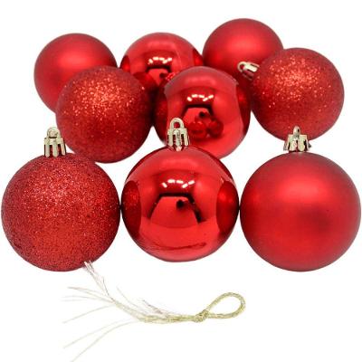 Kit 72 Bolas Vermelha árvore Natal Fosca Lisa Gliter De 60mm