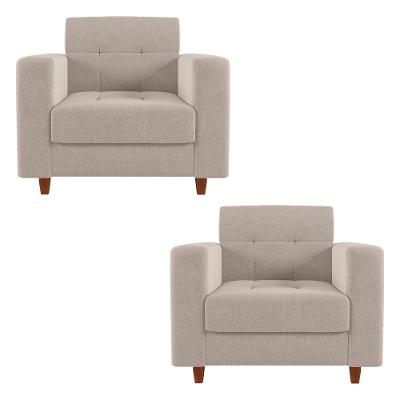 Kit 02 Poltronas Arezzo Pés Chanfrado Castanho