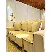 Sofá Fixo Aquiles 2 Lugares Luxo 1,60m Castellar Móbile Linho Bege Claro - 5