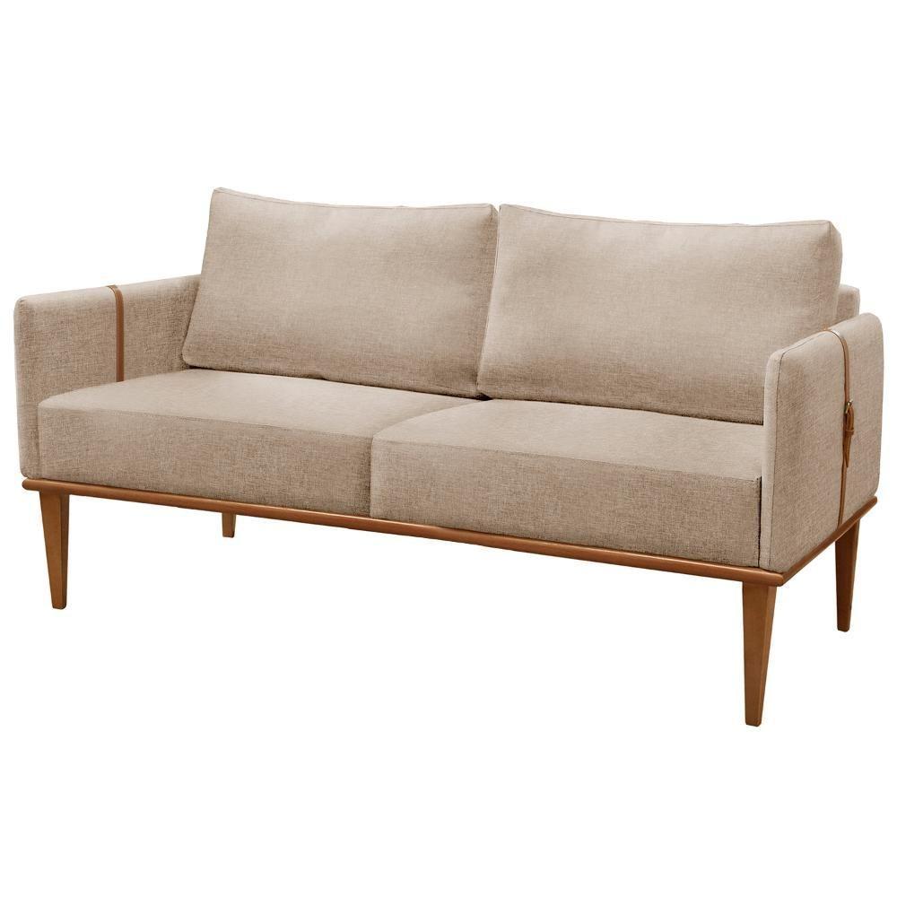 Sofá Namoradeira Milla Luxo Castellar Móbile Linho Bege Claro Linho Bege Claro - 1