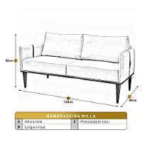 Sofá Namoradeira Milla Luxo Castellar Móbile Linho Bege Claro Linho Bege Claro - 3