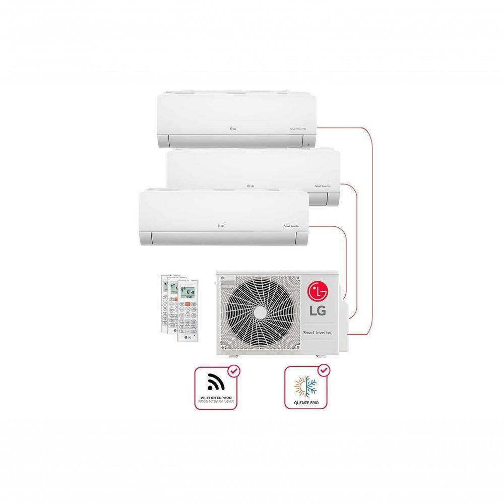 Ar Condicionado Multi Split Inverter 3 Ambientes (Hiwall 1X 9.000BTUS, 2X12.000BTUS) Quente/Frio WiFi Integrado 220V - 2