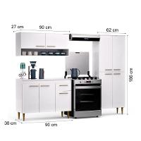 Armário De Cozinha Antonella Com 9 Portas E 1 Gaveta Paneleiro Branco - Maxi Do Brasil - 6