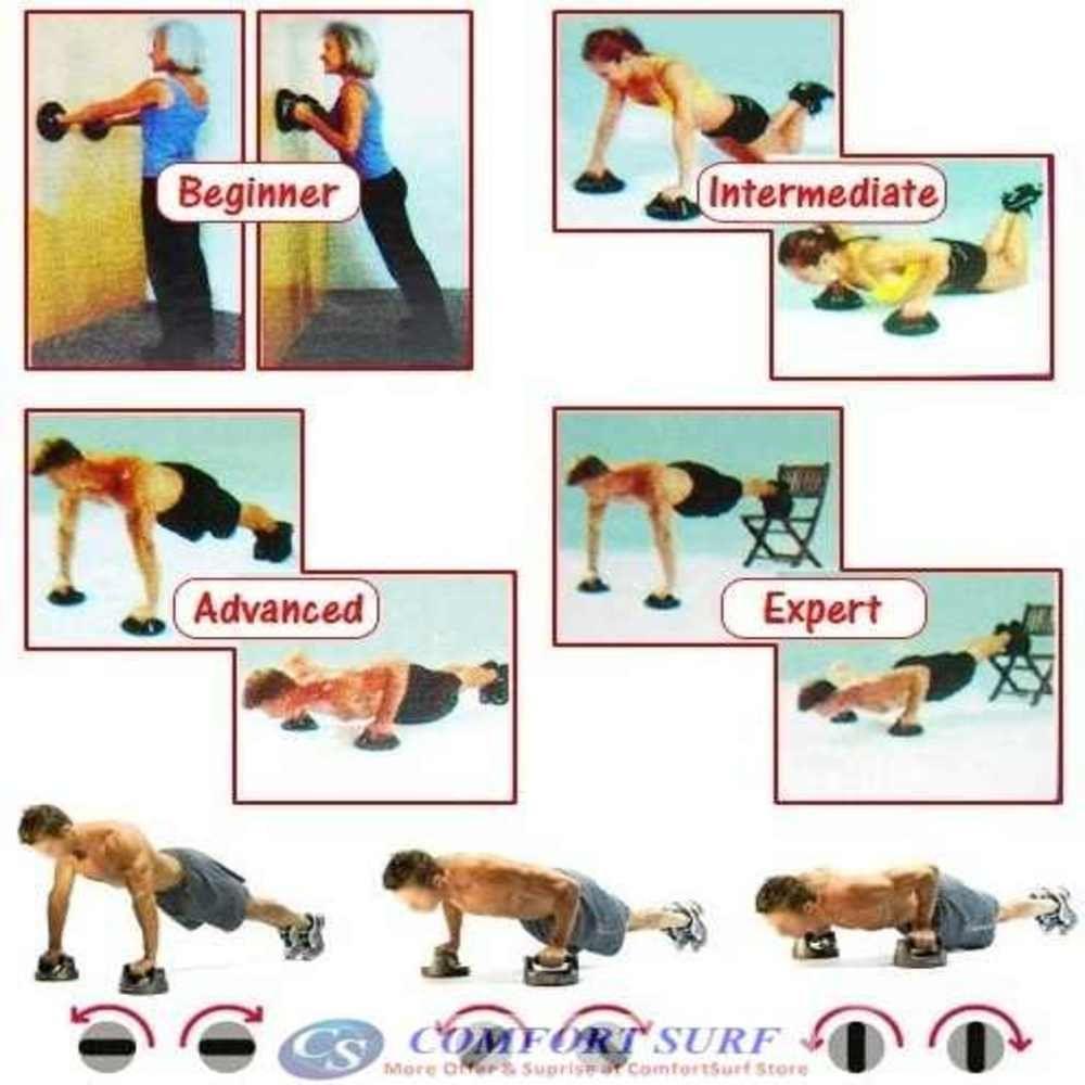 Apoio Flexao Bracos Giratorio Aparelho Push Up Pro Academia Em Casa Abdomen Triceps Ombro - 2