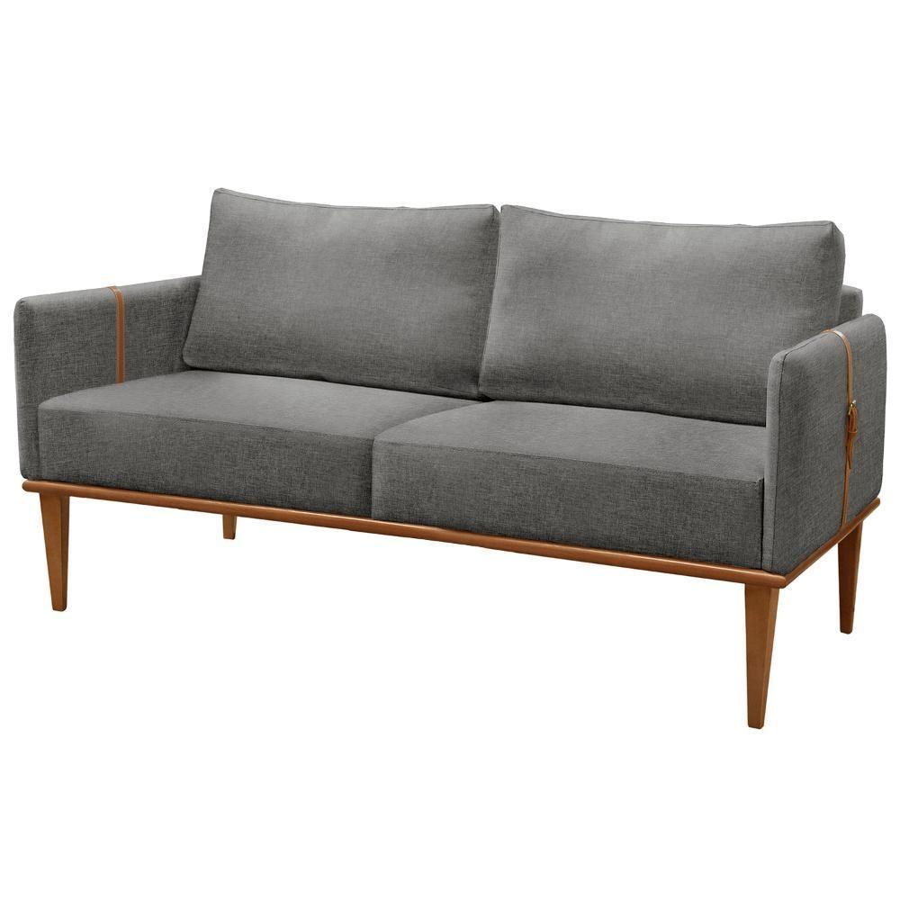 Sofá Namoradeira Milla Luxo Castellar Móbile Linho Cinza Linho Cinza - 1