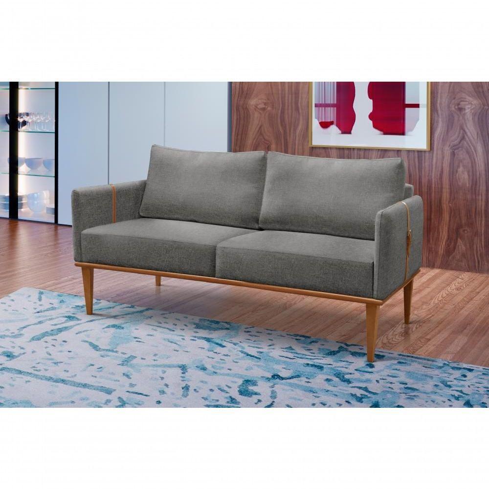 Sofá Namoradeira Milla Luxo Castellar Móbile Linho Cinza Linho Cinza - 4