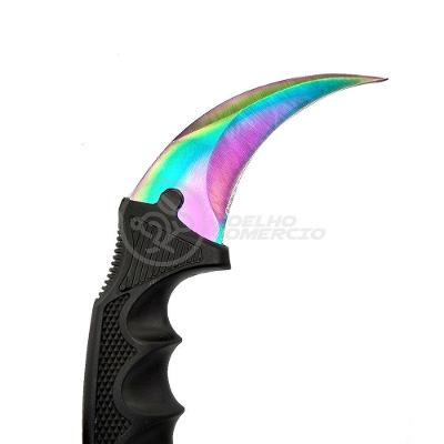 Knife Rainbow Karambit Com Fio Manobras Arco Iris Inox