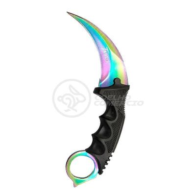 Knife Rainbow Karambit Com Fio Manobras Arco Iris Inox
