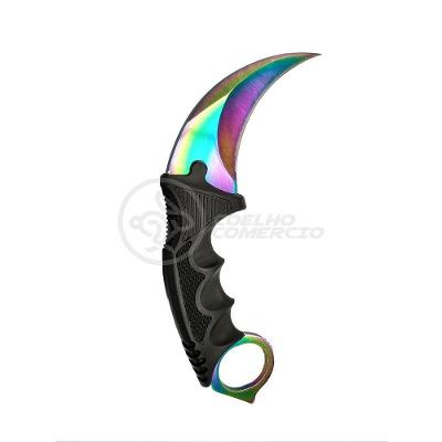 Knife Rainbow Karambit Com Fio Manobras Arco Iris Inox